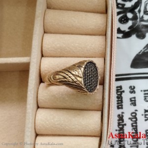 انگشتر طلاروس مردانه نگیندار