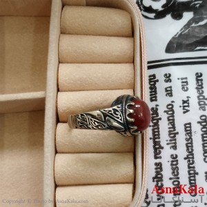 انگشتر نقره روس مردانه نگیندار