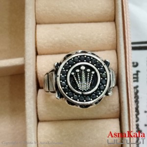 انگشتر نقره روس مردانه نگیندار رولکس کد ANG191108W