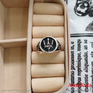 انگشتر نقره روس مردانه تاج کد ANG191121W