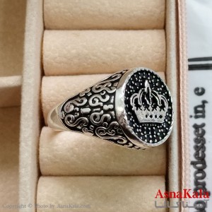 انگشتر نقره روس مردانه تاج کد ANG191122W