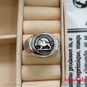 انگشتر نقره روس مردانه شیر و خورشید کد ANG191123W
