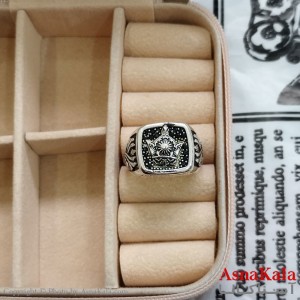 انگشتر نقره روس مردانه تاج کد ANG191125W