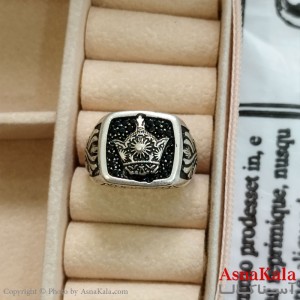 انگشتر نقره روس مردانه نگیندار کد ANG191133W