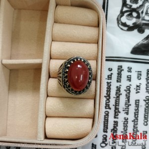 انگشتر نقره روس مردانه نگیندار