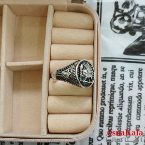 انگشتر نقره روس مردانه شیر و خورشید کد ANG191136W