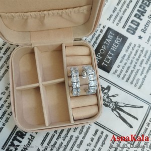 گوشواره جواهری مدل آویز نگیندار