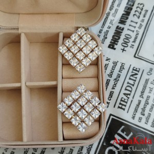 گوشواره جواهری مدل آویز نگیندار