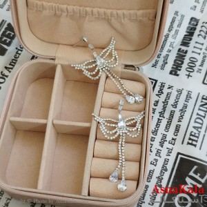 گوشواره جواهری مدل آویز نگیندار