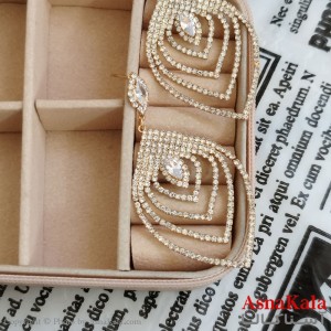 گوشواره جواهری رنگ طلایی