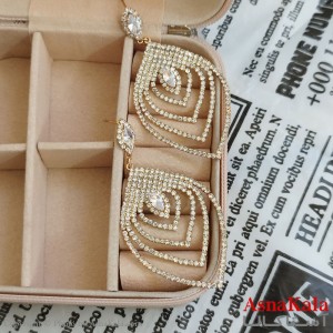 گوشواره جواهری آویز نگیندار