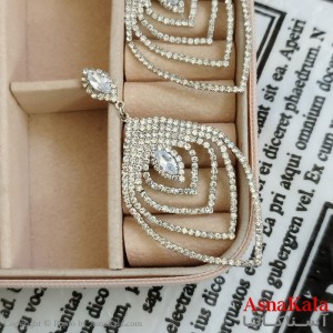 گوشواره جواهری مدل آویز نگیندار