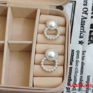 گوشواره مروارید جواهری نقره ای