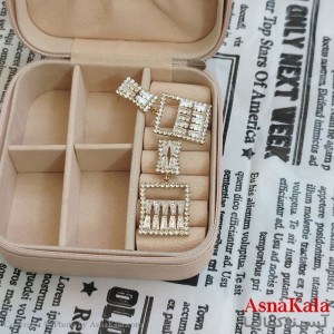 گوشواره جواهری نگیندار طلایی