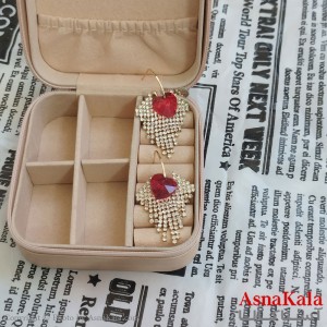 گوشواره جواهری مدل آویز نگیندار