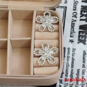 گوشواره جواهری مدل آویز نگیندار