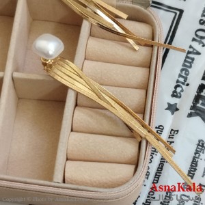 گوشواره مروارید هرینگبون رنگ طلایی کد GSH152115W