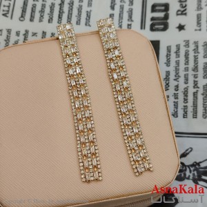 گوشواره جواهری مدل آویز نگیندار