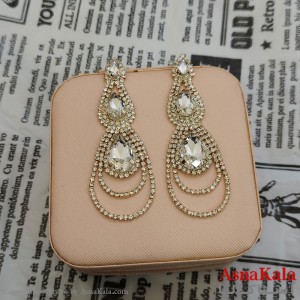 گوشواره جواهری مدل آویز نگیندار