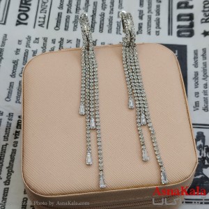 گوشواره جواهری مدل آویز نگیندار