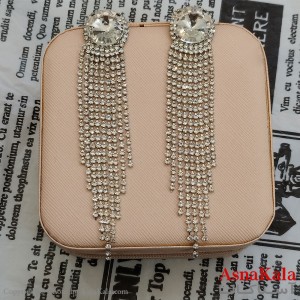 گوشواره جواهری مدل آویز نگیندار