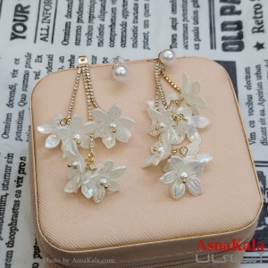 گوشواره جواهری مدل آویز نگیندار