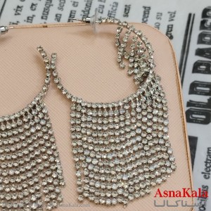 گوشواره جواهری مدل آویز نگیندار