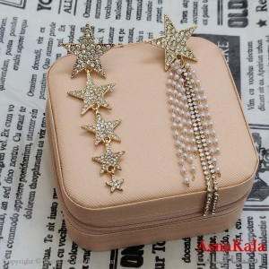 گوشواره جواهری مدل آویز نگیندار