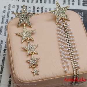 گوشواره جواهری نگیندار طلایی