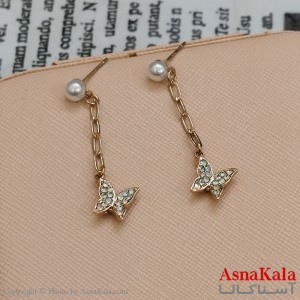 گوشواره پروانه رنگ طلایی کد GSH152141W
