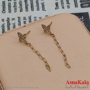 گوشواره پروانه رنگ طلایی