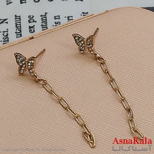 گوشواره پروانه رنگ طلایی کد GSH152142W