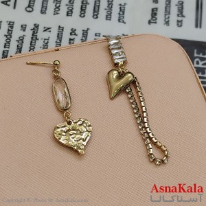 گوشواره جواهری مدل آویز نگیندار رنگ طلایی کد GSH152146W