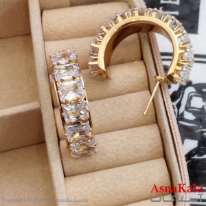 گوشواره جواهری مدل آویز نگیندار