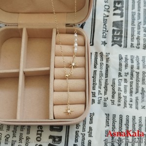 گردنبند مروارید طلایی دخترانه