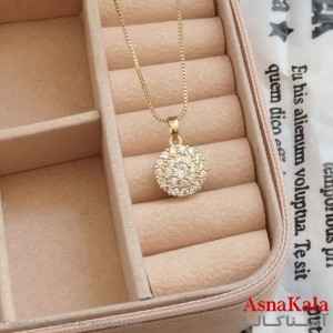 گردنبند نگیندار طلایی دخترانه استیل کد GNB162177W