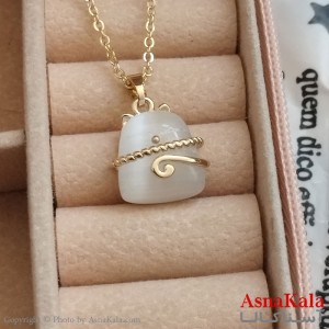 گردنبند نگیندار طلایی دخترانه استیل کد GNB162178W