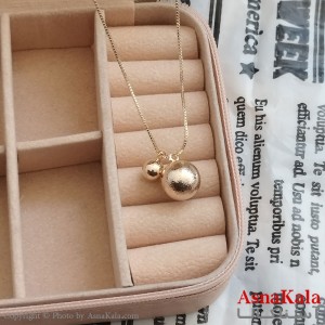 گردنبند گوی طلایی دخترانه استیل کد GNB162179W