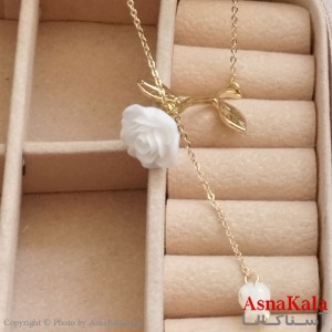 گردنبند گل رز طلایی دخترانه استیل کد GNB162184W