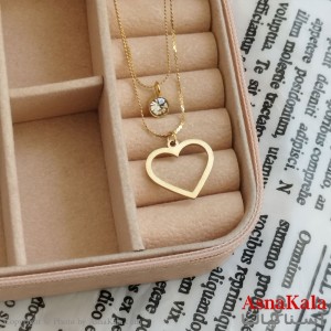 گردنبند دولاین قلب طلایی