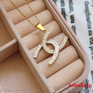 آویز طلایی دخترانه استیل کد GNB162209W