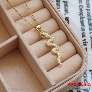 آویز مار طلایی دخترانه استیل کد GNB162212W