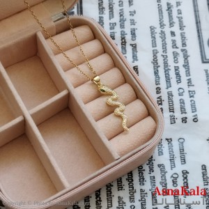 آویز مار طلایی دخترانه استیل