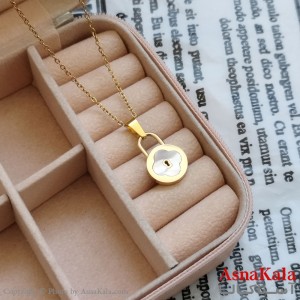 آویز قفل طلایی دخترانه استیل