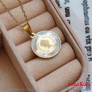 آویز الیزابت طلایی دخترانه استیل کد GNB162216W