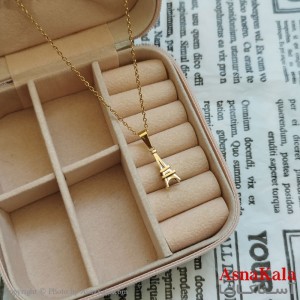 آویز برج ایفل طلایی دخترانه