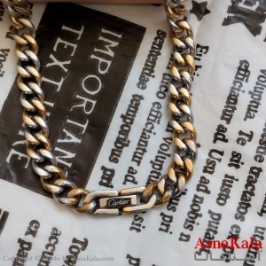 زنجیر کارتیر طلایی نقره ای 7 میل