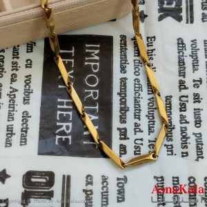 زنجیر کبریتی طلایی استیل 50 سانتی متر  کد GNB162232W