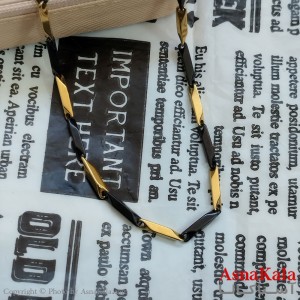 زنجیر کبریتی طلایی مشکی استیل 50 سانتی متر  کد GNB162233W