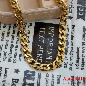 زنجیر کارتیر طلایی استیل 60 سانتی متر 9 میل  کد GNB162236W